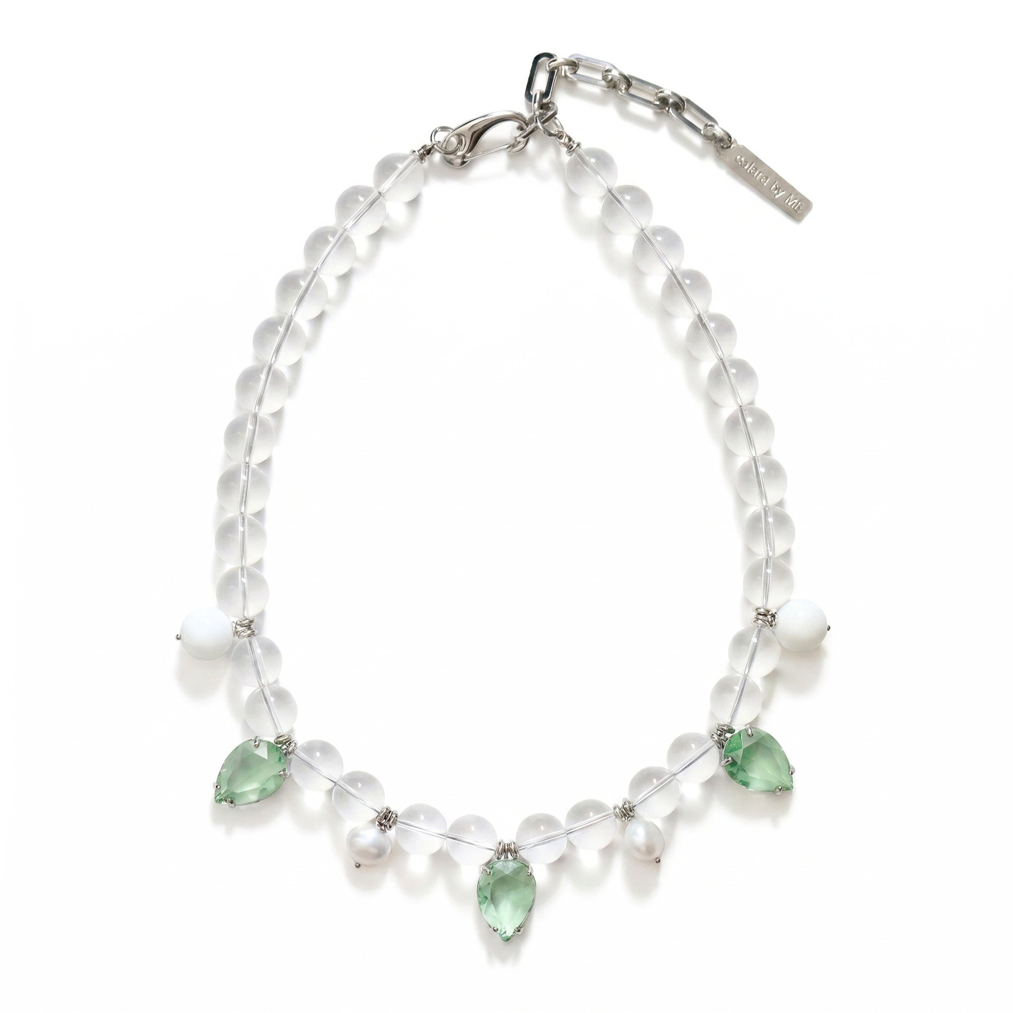 Transparent Glass & Pearl Necklace – Colara by ME accessories