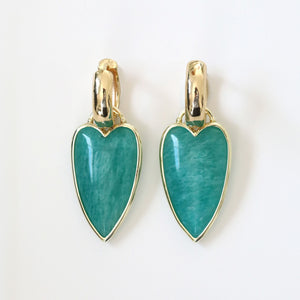 Labradorite Heart Drop Earrings