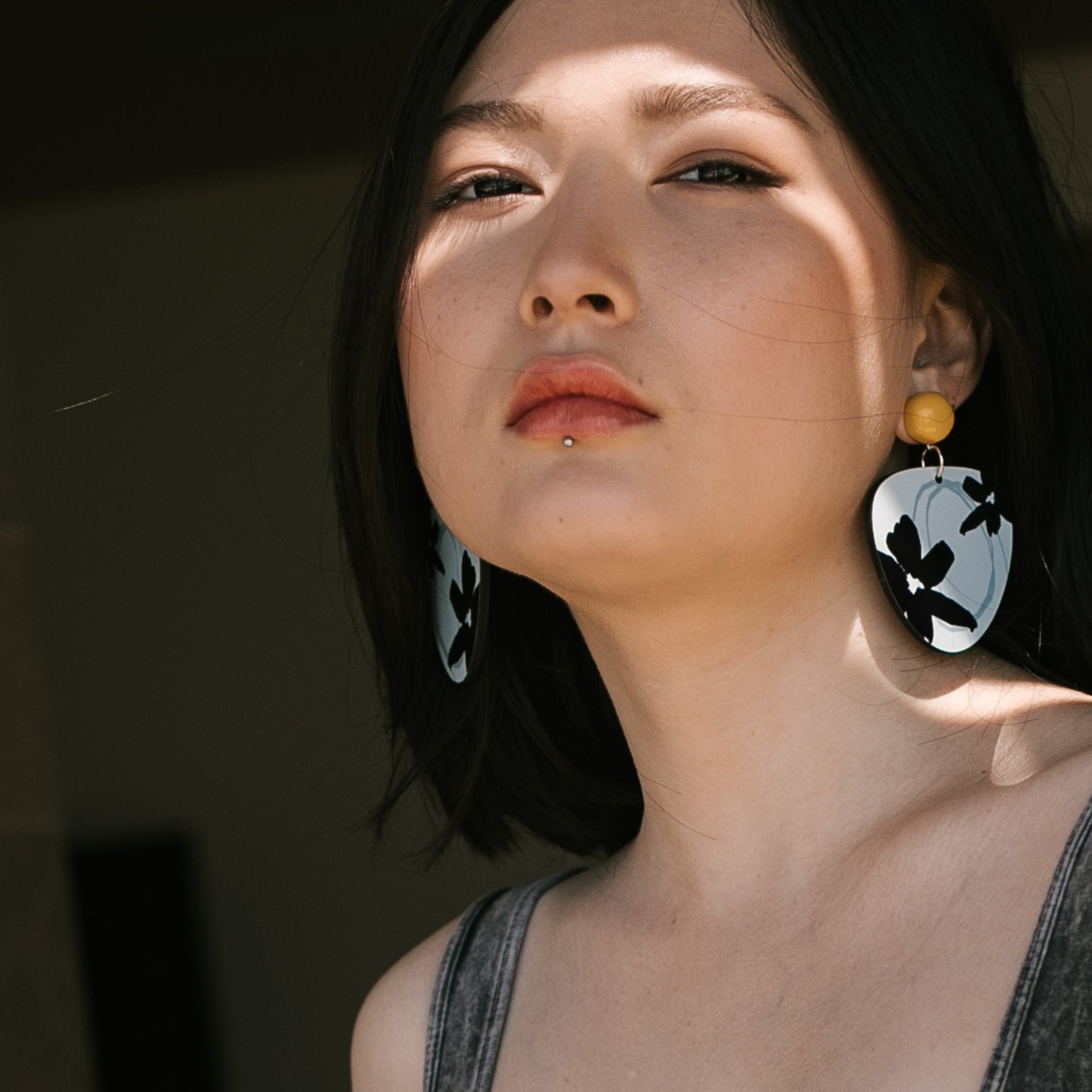 The Yellow Islands - original printed statement earrings