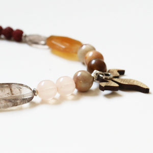 Agates, Quartz and Pearls and Monodiko Necklace