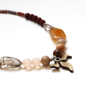 Agates, Quartz and Pearls and Monodiko Necklace