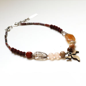 Agates, Quartz and Pearls and Monodiko Necklace