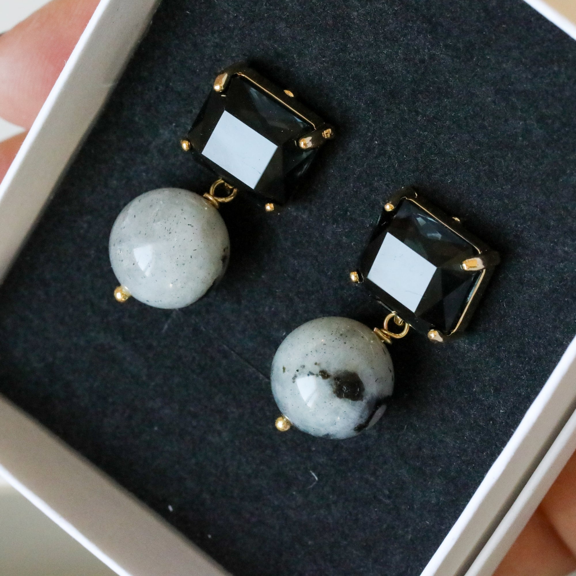 Grey & Blue Earrings
