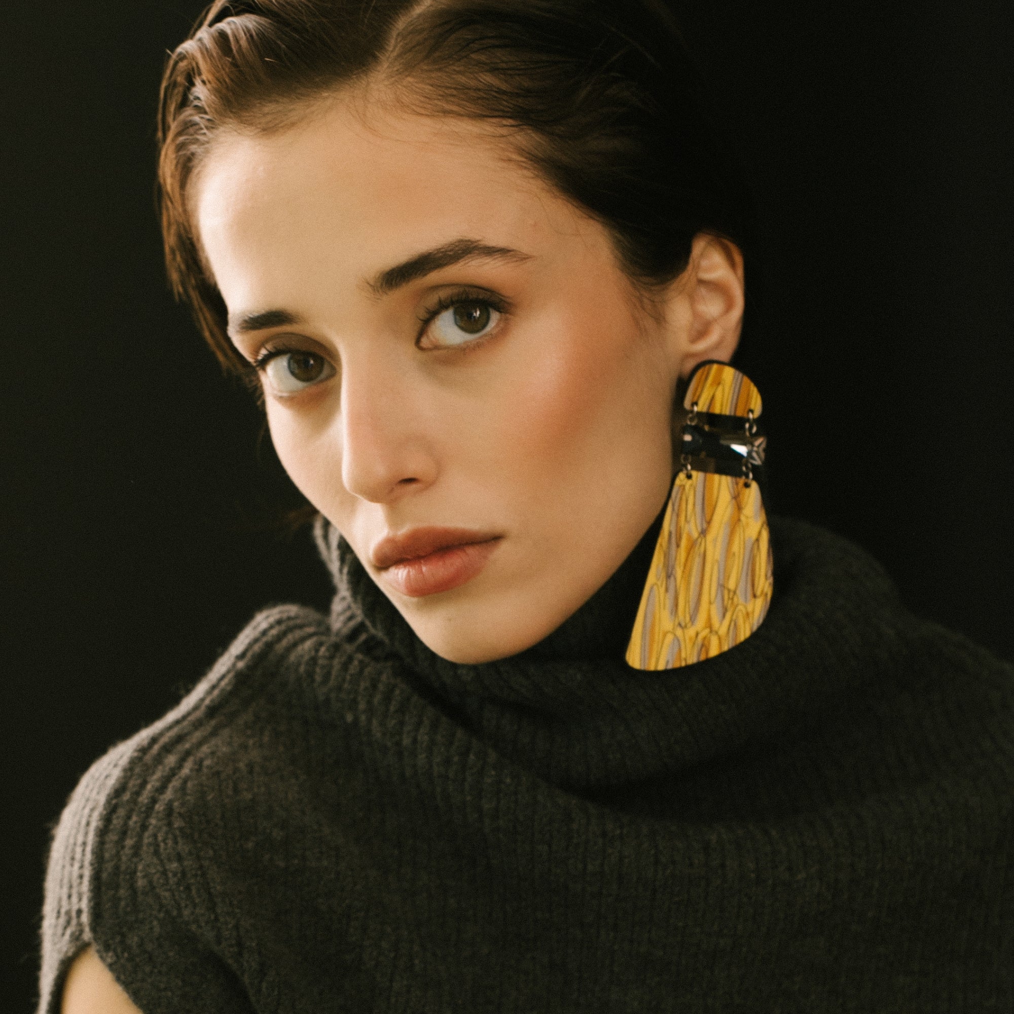 Yellow Drizzle - Statement Big Long Earrings