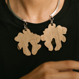 Libera Necklace:  African Walnut Wood: Yellow